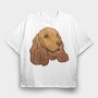Coker Spaniel Dog, Tricou Oversize Barbati (Unisex)