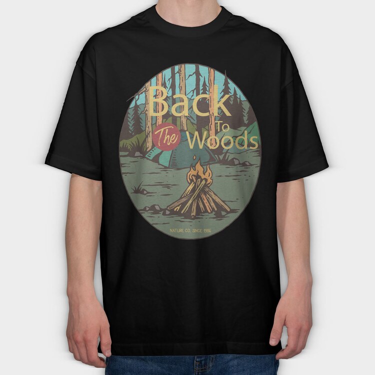 Camp Fire, Tricou Oversize Barbati (Unisex)