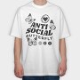 Anti Social Butterfly, Tricou Oversize Barbati (Unisex)