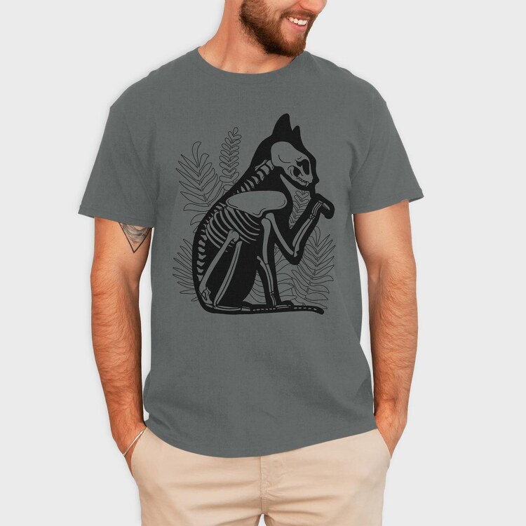 Cat Skeleton, Tricou Barbati (Unisex)