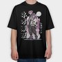 Anime Pink Hair Character, Tricou Oversize Barbati (Unisex)