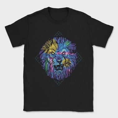Colorful Angry Lion Vaporwave, Tricou Barbati (Unisex)