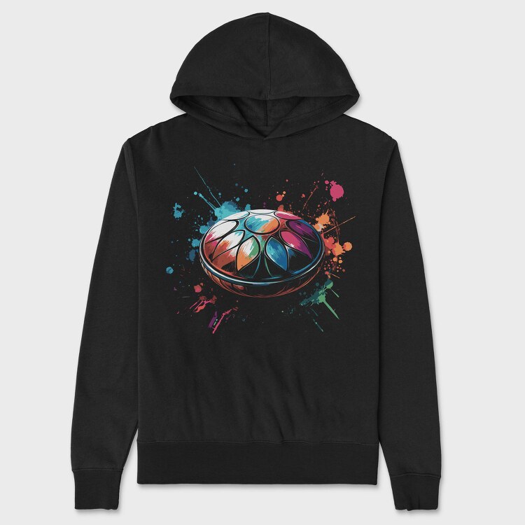 Colorful Handpan Splash, Hanorac Oversize Barbati (Unisex)