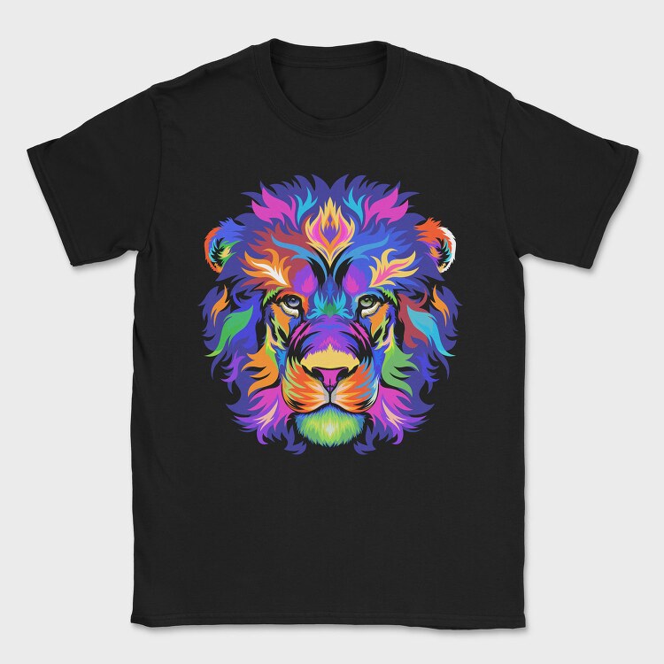 Colorful Lion Head, Tricou Barbati (Unisex)