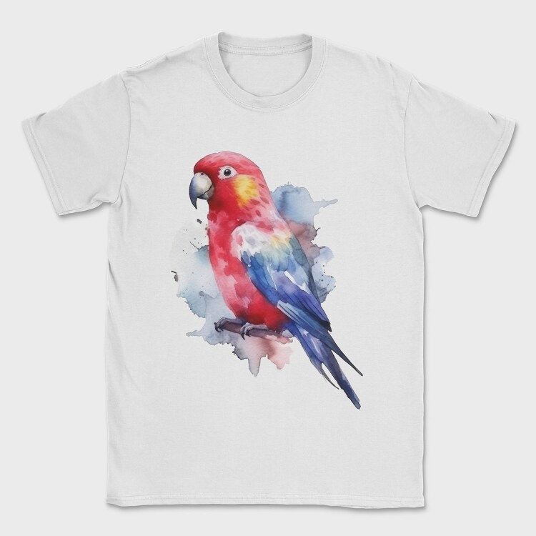 Colorful Parrot Magnificent Rosella Watercolor, Tricou Barbati (Unisex)