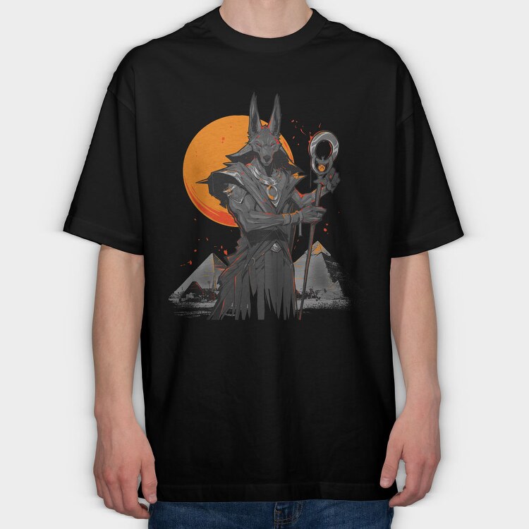 Anubis Character, Tricou Oversize Barbati (Unisex)