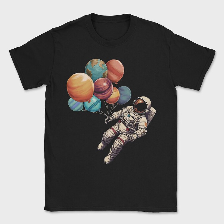 Astronaut Baloons Planets, Tricou Barbati (Unisex)