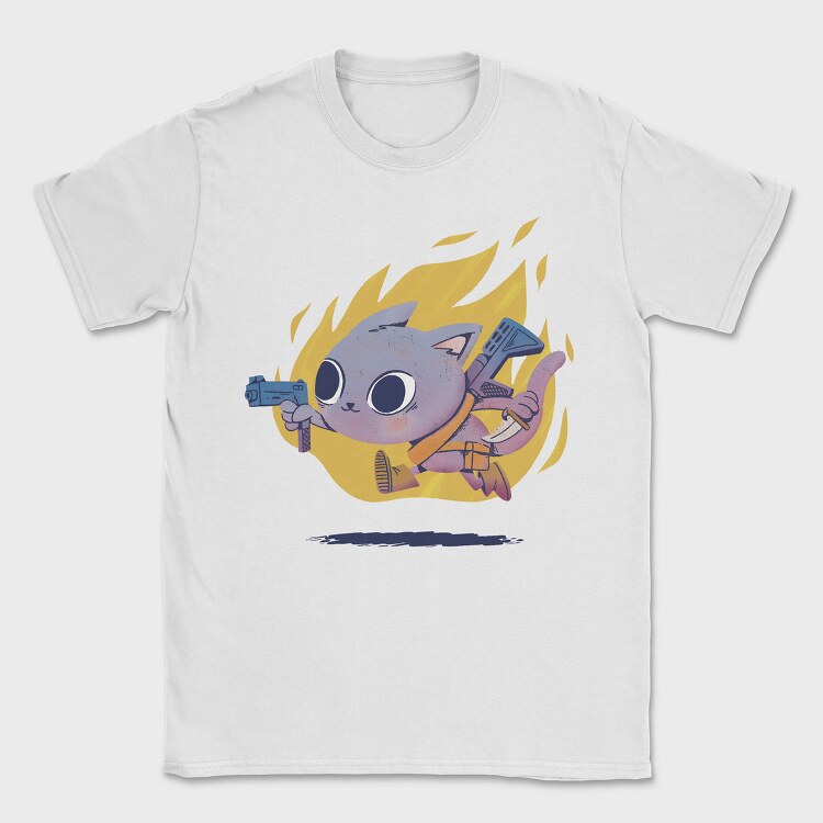 Armed Cute Cat, Tricou Barbati (Unisex)