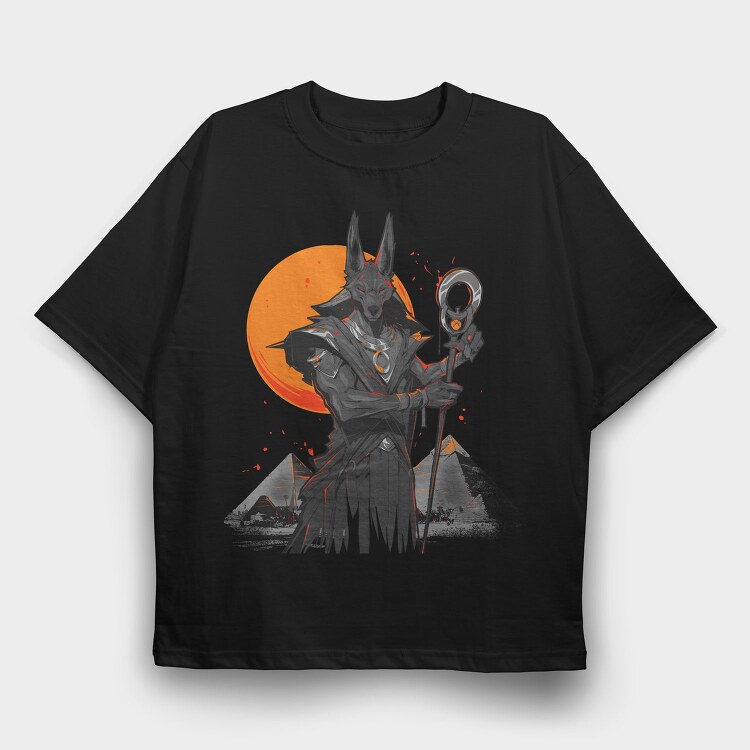 Anubis Character, Tricou Oversize Barbati (Unisex)