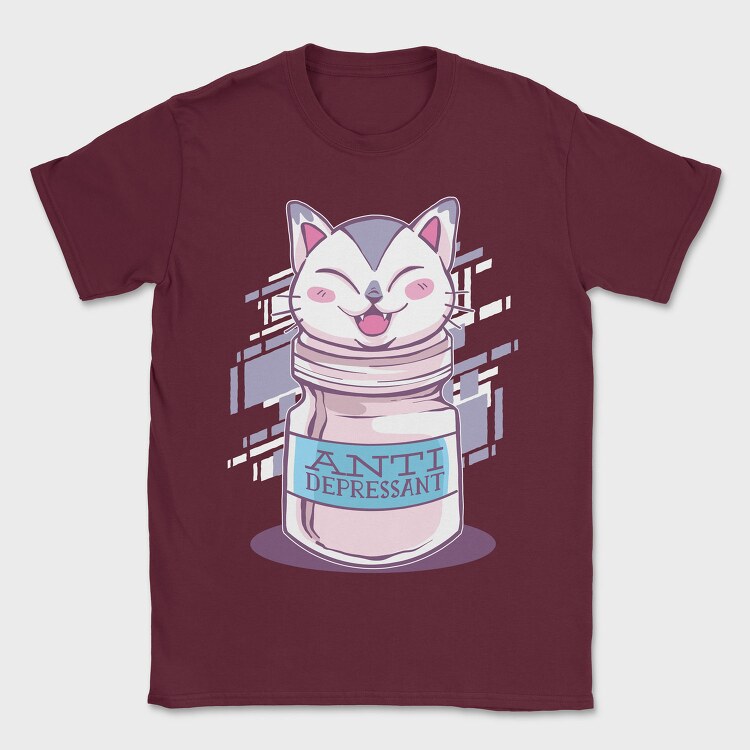 Antidepressant Cat, Tricou Barbati (Unisex)
