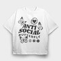 Anti Social Butterfly, Tricou Oversize Barbati (Unisex)