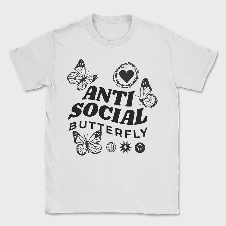 Anti Social Butterfly, Tricou Barbati (Unisex)