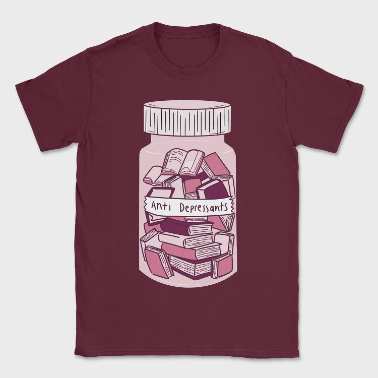 Anti Depressants Books, Tricou Barbati (Unisex)