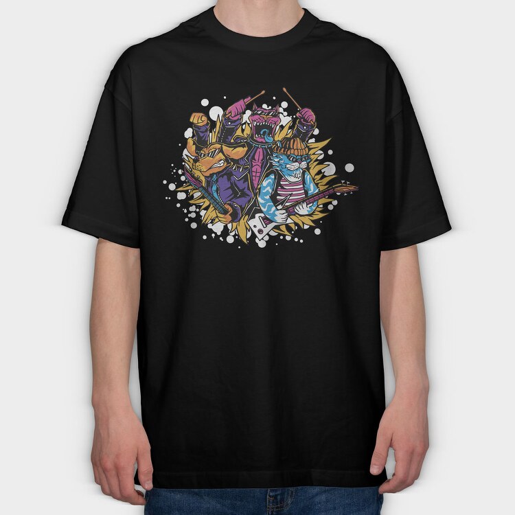 Animal Rock Band, Tricou Oversize Barbati (Unisex)