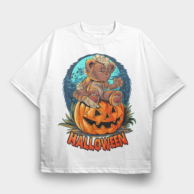Halloween Teddy Bear, Tricou Oversize Barbati (Unisex)