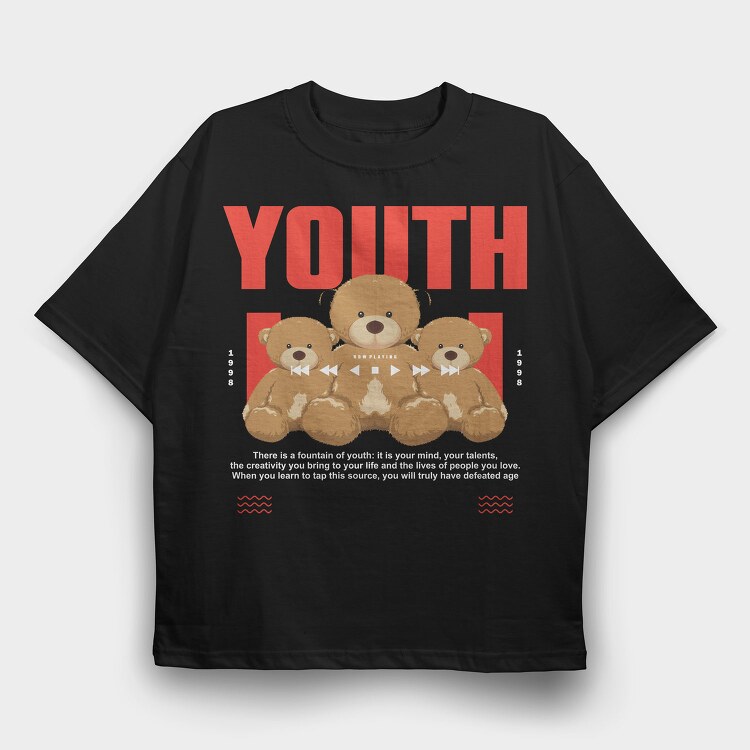 Youth Bear, Tricou Oversize Barbati (Unisex)