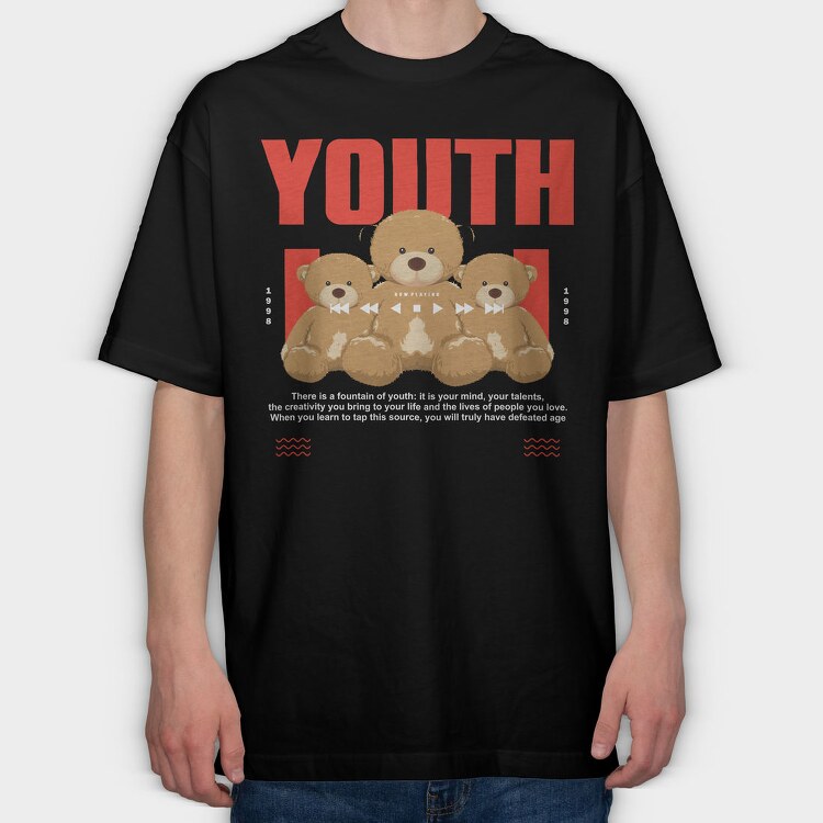 Youth Bear, Tricou Oversize Barbati (Unisex)