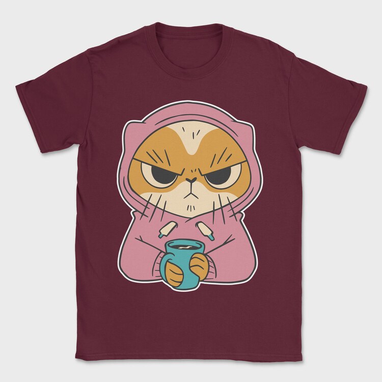 Angry Cat Coffee, Tricou Barbati (Unisex)