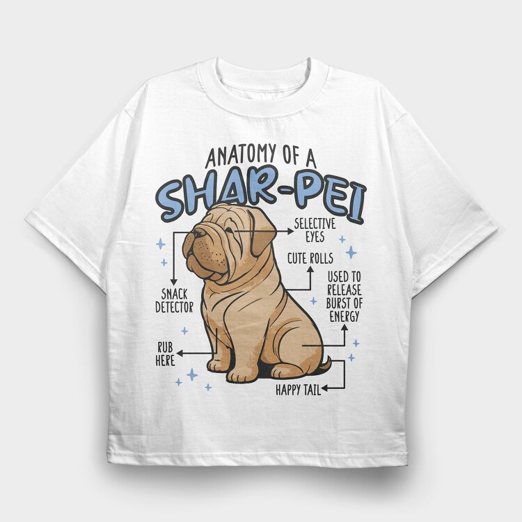 Anatomy of a Sharpei, Tricou Oversize Barbati (Unisex)