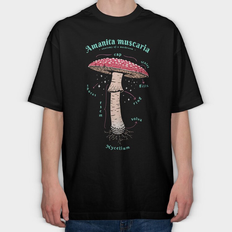 Amanita Muscaria, Tricou Oversize Barbati (Unisex)