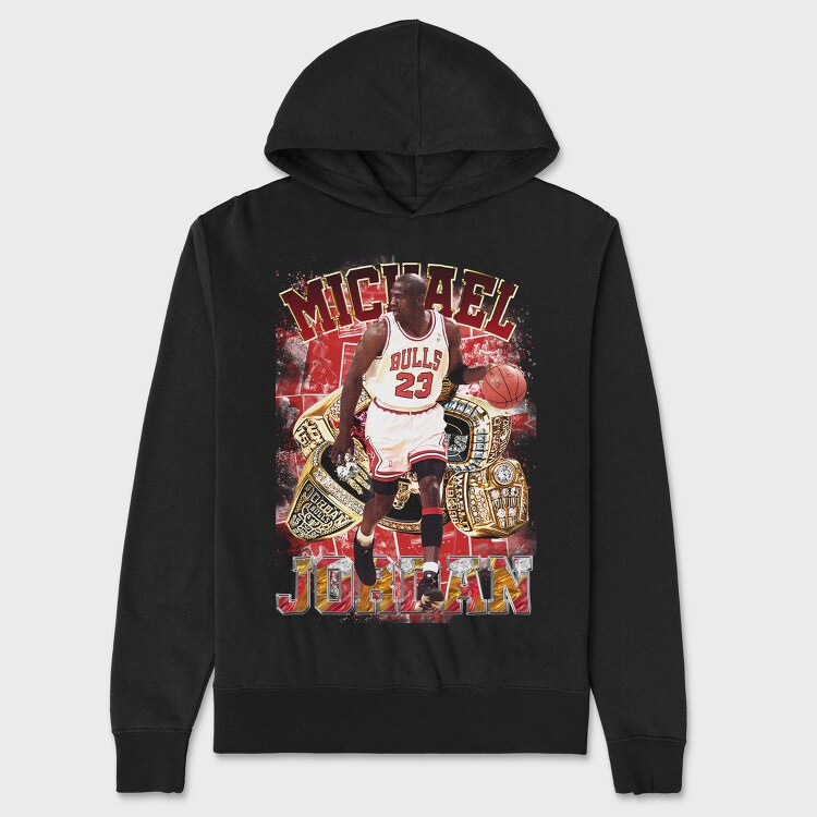 Michael Jordan Rings, Hanorac Oversize Barbati (Unisex)