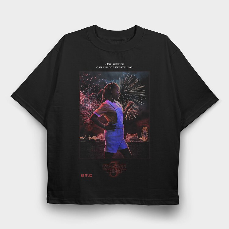 Dustin Halftone Story, Tricou Oversize Barbati (Unisex)