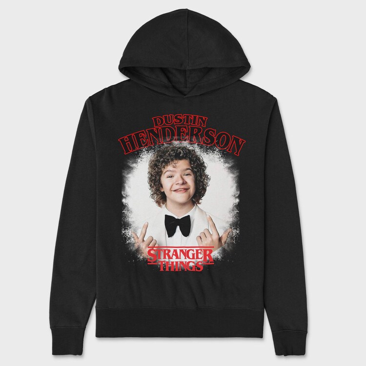 Dustin Stranger Things Rock On, Hanorac Oversize Barbati (Unisex)
