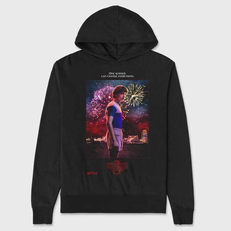 Fireworks Halftone Stranger, Hanorac Oversize Barbati (Unisex)