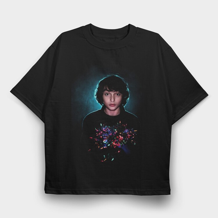 Lights Halftone Santa, Tricou Oversize Barbati (Unisex)