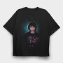 Lights Halftone Santa, Tricou Oversize Barbati (Unisex)