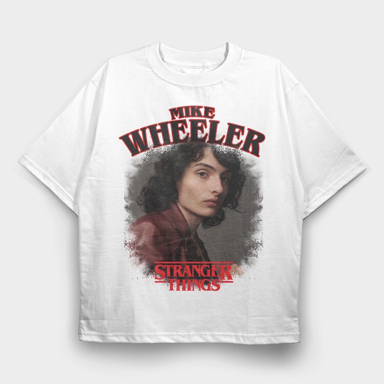 Mike Wheeler Halftone, Tricou Oversize Barbati (Unisex)