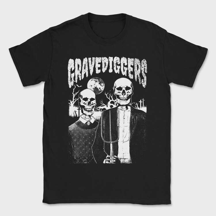 American Gothic Skull, Tricou Barbati (Unisex)