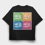 Allosaurus Pop Art, Tricou Oversize Barbati (Unisex)