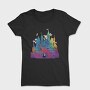 Colorful Gradient Castle Watercolor, Tricou Femei