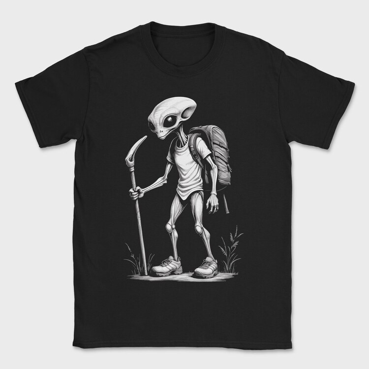 Alien Hiking Monochrome, Tricou Barbati (Unisex)