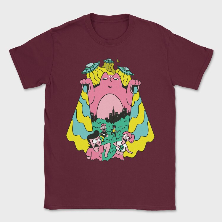 Alien Cat Ufo, Tricou Barbati (Unisex)
