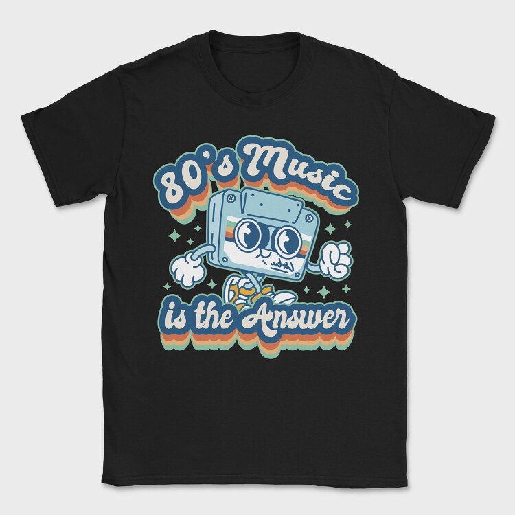 80 S Music Is the Answer, Tricou Barbati (Unisex)