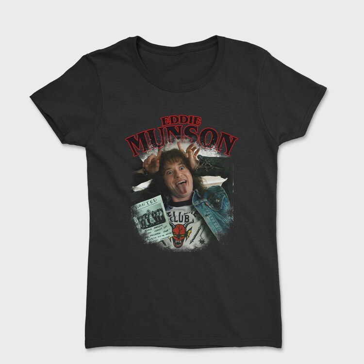 Eddie Munson Stranger Things Halftone, Tricou Femei