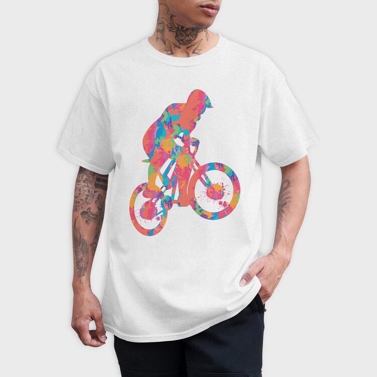 Colorful Cyclist, Tricou Barbati (Unisex)