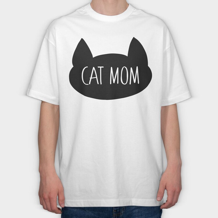 Cat Mom, Tricou Oversize Barbati (Unisex)