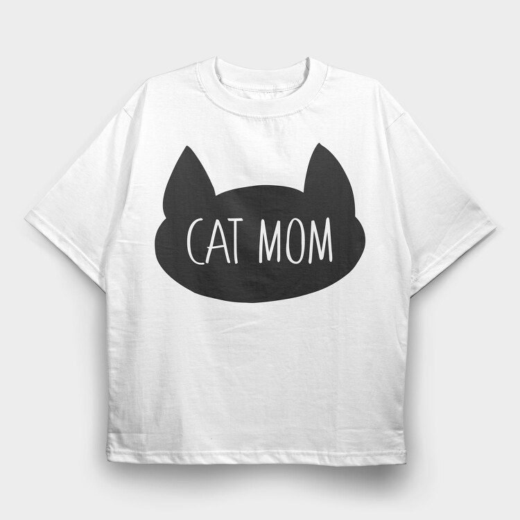 Cat Mom, Tricou Oversize Barbati (Unisex)