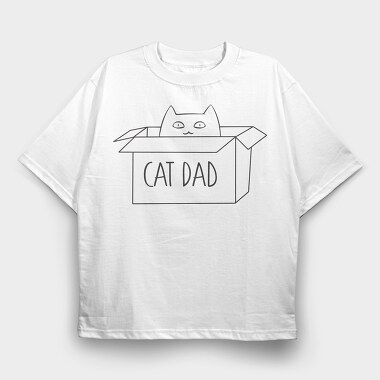 Cat Dad 2, Tricou Oversize Barbati (Unisex)