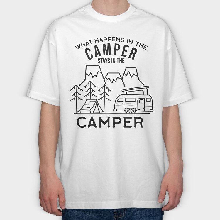 What Happens in the Camper, Tricou Oversize Barbati (Unisex)