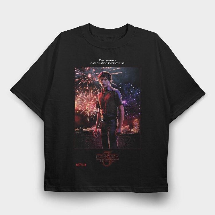Stranger Summer Fireworks, Tricou Oversize Barbati (Unisex)