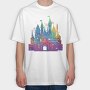 Colorful Gradient Castle Watercolor, Tricou Oversize Barbati (Unisex)