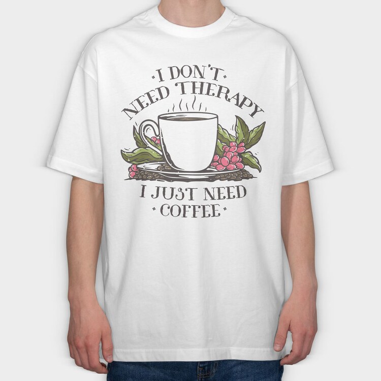 Coffee Drink And Grapes Coffecup, Tricou Oversize Barbati (Unisex)
