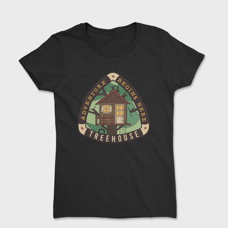 Treehouse Adventure Begins Here, Tricou Femei