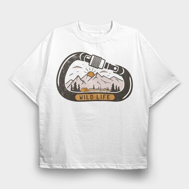 Wild Life Carabiner, Tricou Oversize Barbati (Unisex)
