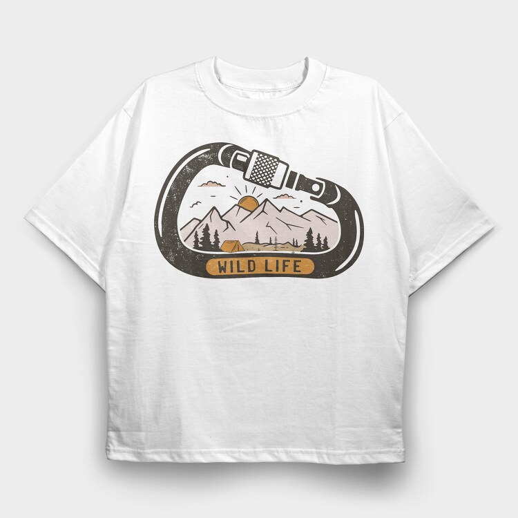 Wild Life Carabiner, Tricou Oversize Barbati (Unisex)