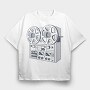 Vintage Audio Illustration 2, Tricou Oversize Barbati (Unisex)